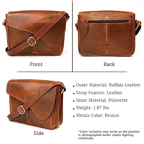 Real Leather Crossbody Bags for Women, Handmade Sling Bag, Adjustable Straps, Trendy Unisex Cross-Shoulder Purses, Snake Print- TAN