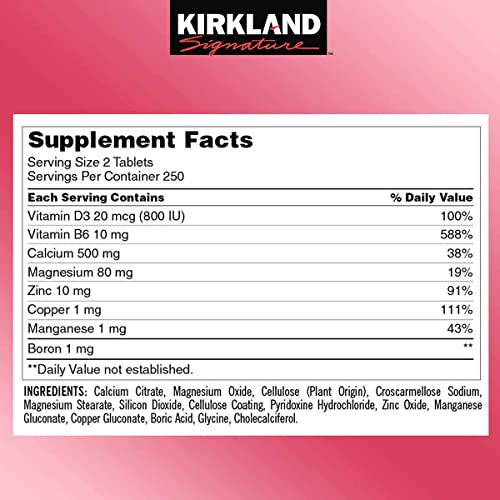 Kirkland Signature – Calcium Citrate, Magnesium and Zinc 500 Tablets + Vitamin E 400IU, 500 Softgels (Bundle of 2 Units Total)