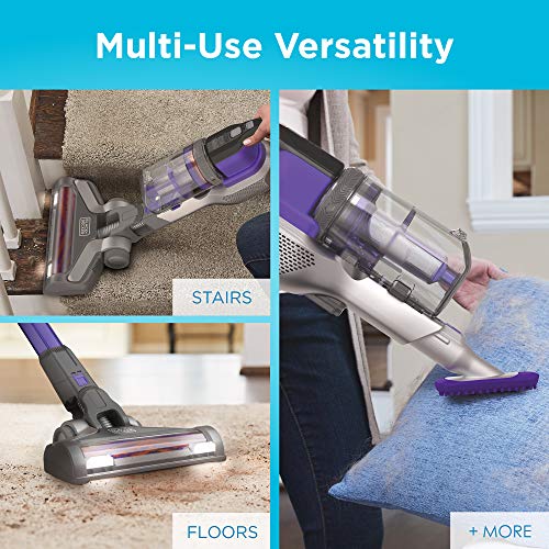 BLACK+DECKER Powerseries Extreme Cordless Stick Vacuum Cleaner for Pets, Purple (BSV2020P)