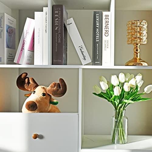 Mandy's 28pcs White Artificial Tulip Silk Flowers 13.5" in Bulk Home Kitchen Wedding Decorations