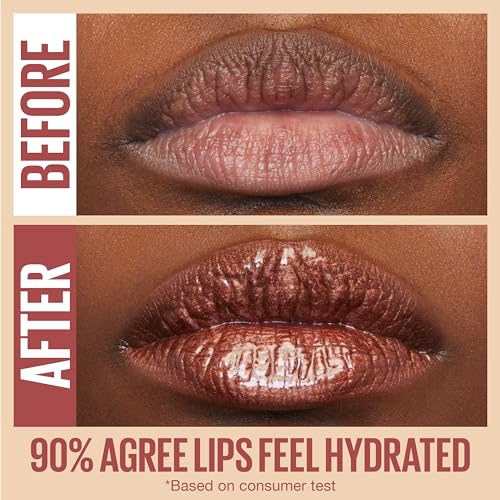 Maybelline Lifter Gloss, Hydrating Lip Gloss with Hyaluronic Acid, High Shine for Plumper Looking Lips, Ice, Pink Neutral, 0.18 Ounce