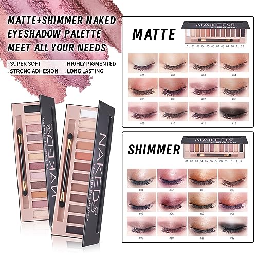 YBUETE All in One Makeup Set Kit for Women Full Kit, Makeup Gift for Women Teen Girl, Naked Eyeshadow Foundation Face Primer Brush 3 in 1 Palette Lip Gloss, Eyebrow Soap Mascara Eyeliner cosmetic bag