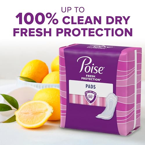 Poise Incontinence Pads & Postpartum Incontinence Pads, 6 Drop Ultimate Absorbency, Long Length, 90 Count (2 Packs of 45), Packaging May Vary