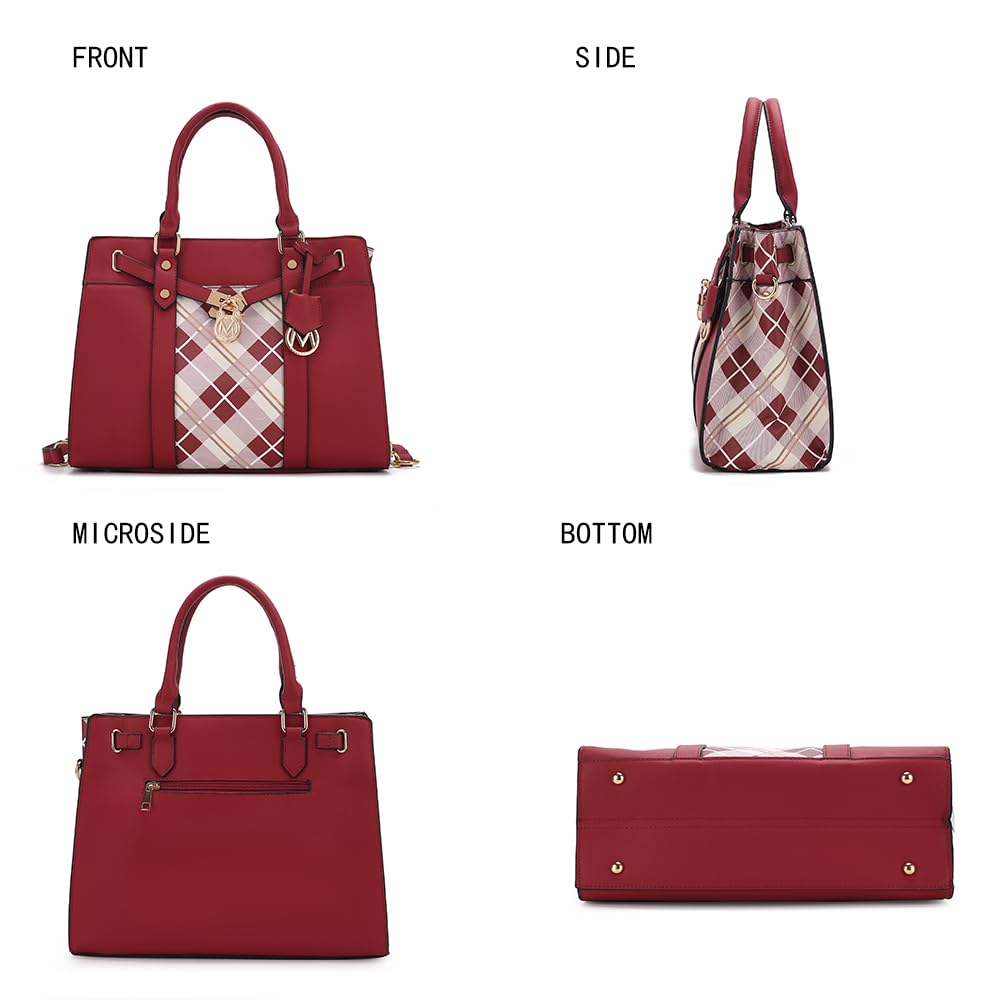 MKF Collection Satchel Bag & Wristlet Wallet Purse Set for Women, Top-Handle Crossbody Shoulder Handbag Purse