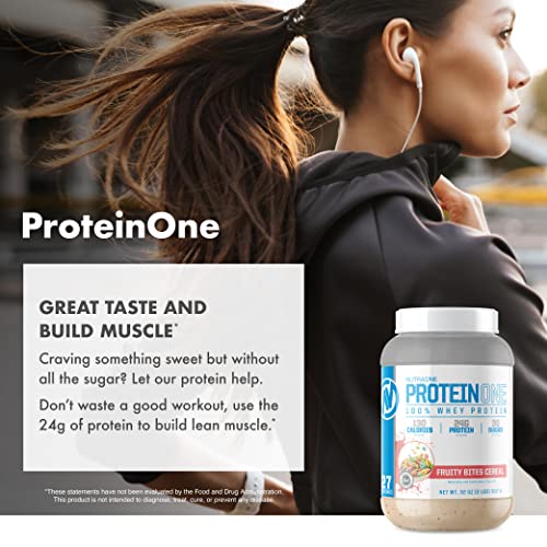 NutraOne ProteinOne Whey Protein Promote Recovery and Build Muscle with a Protein Shake Powder for Men & Women (Caramel Cookie Crunch, 2 LB)