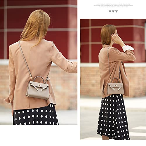 Womens Mini Leather Satchel Bags 9 * 2.5 * 5.5in Shoulder Purses Top Handle Handbags Ladies Designer Purses (Grey)