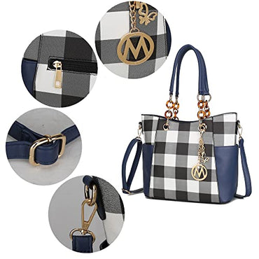 MKF Shoulder Bag for Women Set Handbag Wallet Purse - Top-Handle Tote - Removable Shoulder Strap Vegan Leather