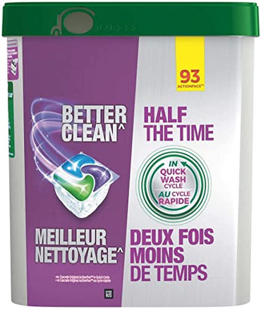 Platinum Dishwasher Pods, Actionpacs Dishwasher Detergent With Dishwasher Cleaner Action, (93 Count) Fresh Scent