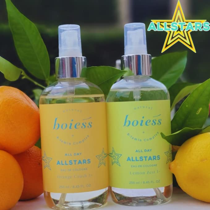 Boiess All day Allstars Vegan Eau de Cologne Orange Crush | Fresh Citrus Orange Scent | Made With Natural & Essential Oils For Kids & Adults | Children Fragrance For Sensitive Skin | Size: 8.45 Fl Oz