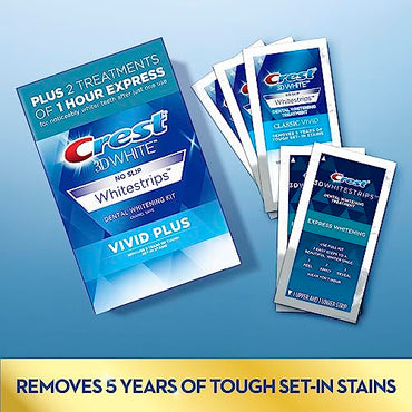 Crest 3D Whitestrips, Vivid Plus, Teeth Whitening Strip Kit, 24 Count (Pack of 1)