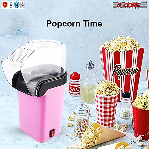 5 Core Hot Air Popcorn Popper 1100W Electric Popcorn Machine Kernel Corn Maker, Bpa Free, 16 Cups, 95% Popping Rate, 3 Minutes Fast, No Oil Healthy Snack for Kids Adults, Home, Party & Gift POP P
