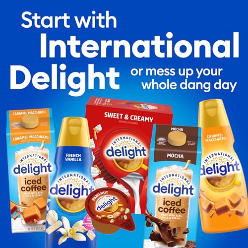 International Delight Coffee Creamer Singles, Sweet & Creamy, Shelf Stable Flavored Creamer, 24 Ct, 0.44 FL OZ, Pre-Portioned Creamers