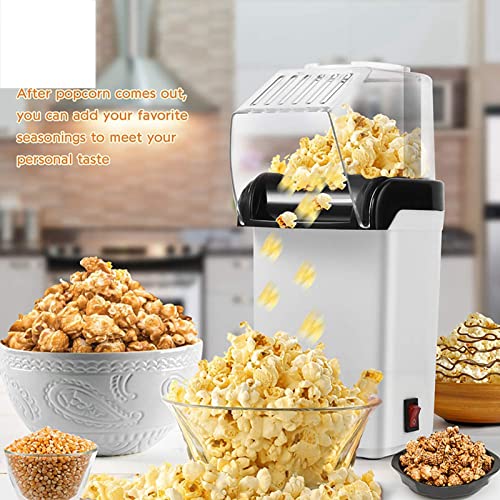 1200W Electric Popcorn Maker Hot Air Popcorn Machine 3 Minutes Fast Healthy And Fat-Free Popcorn Popper, 98% Popping Rate for Home, Party, Cinema Kids, Friends,White