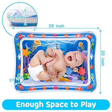Yeeeasy Tummy Time Water Mat 丨Water Play Mat for Babies Inflatable Tummy Time Water Play Mat for Infants and Toddlers 3 to 12 Months Promote Development Toys Cute Baby