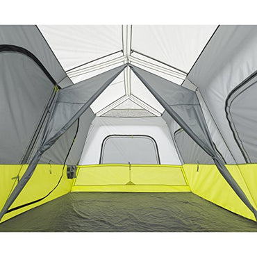 CORE 10 Person Instant Cabin Tent | 2 Room Huge Tent with Screen Room for Family with Storage Pockets for Camping Accessories | Portable Large Pop Up Tent for 2 Minute Camp Setup
