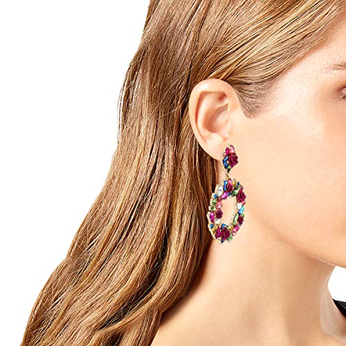 Betsey Johnson Stone & Rose Wreath Drop Earrings