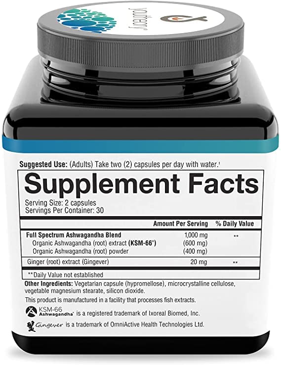 Youtheory Ashwagandha Vegetarian Capsules Net Wt 150 Count