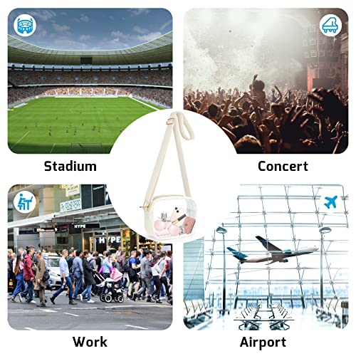 KETIEE Clear Bag Stadium Approved, Clear Crossbody Bag Clear Purse for Women See Through Clear Handbag with Adjustable Strap for Concerts Sports Festivals