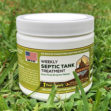 52 Weekly Septic Tank Treatment Fizz Tablets – Easy Flush Bio Toilet Tabs with Billions of Active Bacteria per Tablet – 1 Year Supply - 100% Natural & Safe for All Plumbing & Drain Lines…