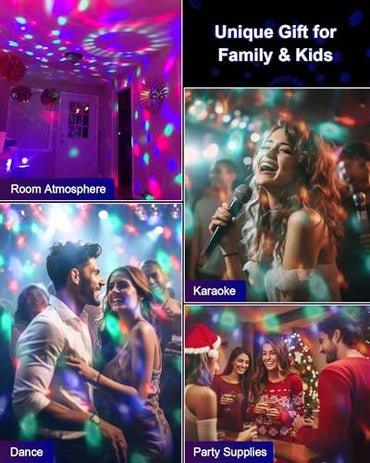 Luditek Sound Activated Party Lights with Remote Control Dj Lighting, Disco Ball Strobe Lamp 7 Modes Stage Light for Home Room Dance Parties Birthday Halloween Christmas New Years Eve Decorations