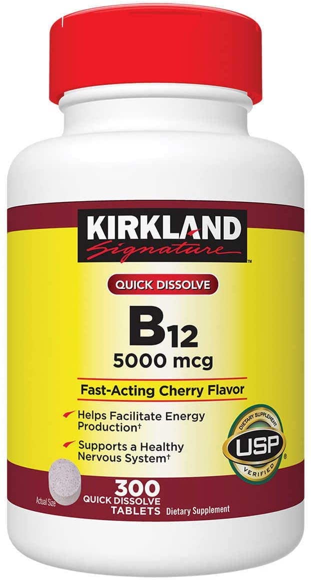 Kirkland Signature – Super B-Complex with Electrolytes 500 Tablets + Vitamin D3 2000IU, 600 Softgels + Vitamin B12 5000mcg, Cherry Flavor, 300 Tablets (Bundle of 3 Units Total)