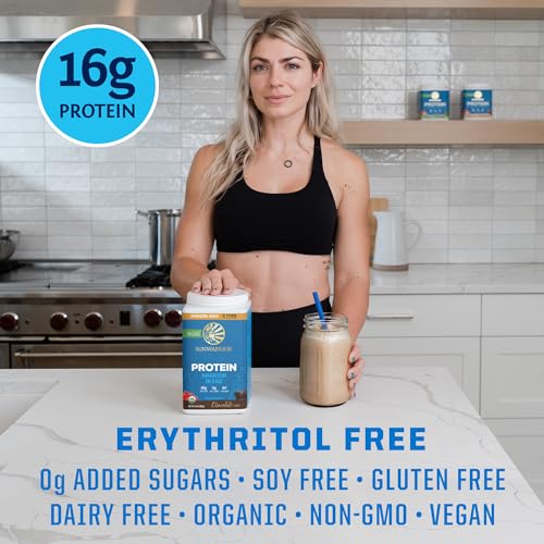 Sunwarrior Vegan Organic Protein Powder Plant-Based | BCAA Amino Acids Hemp Seed Soy Free Dairy Free Gluten Free Synthetic Free Non-GMO | Chocolate 32 Servings | Warrior Blend