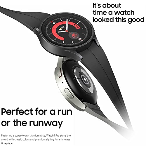 Samsung Galaxy Watch 5 Pro (45mm, WIFI + 4G LTE) 1.4" Super AMOLED Smartwatch GPS Bluetooth with Sleep Coaching, Bioactive Sensor, Water Resistant R925U (Fast Charger Bundle, Gray Titanium) (Refurbished)