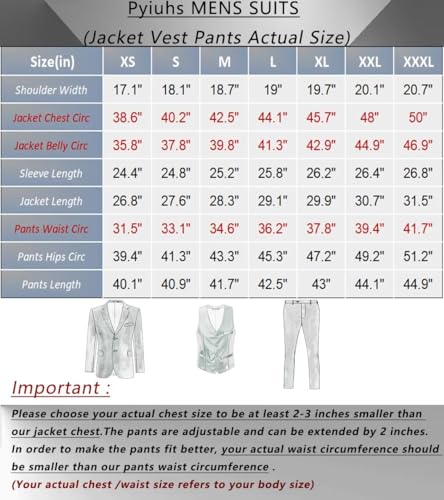 Men’s 3 Piece Suit Set Slim Fit Dress Suits Set with 2 Button Tux Blazer Jacket Vest Pants & Tie for Party Wedding Business Beige S