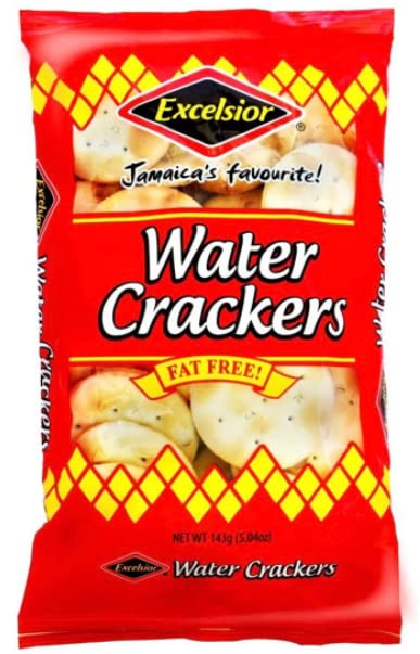 EXCELSIOR Water Crackers Genuine Jamaican Fat-Free Crackers 5.04 oz Case Pack of 24