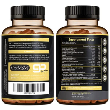 Rainbow Nutrients, LLC Hair + Beard Growth Vitamins for Men | Biotin 10,000mcg, Patented OptiMSM®, goMCT®, Saw Palmetto, Collagen | 60 Day Supply | Naturally Regrow Stronger, Thicker, Healthier Hair