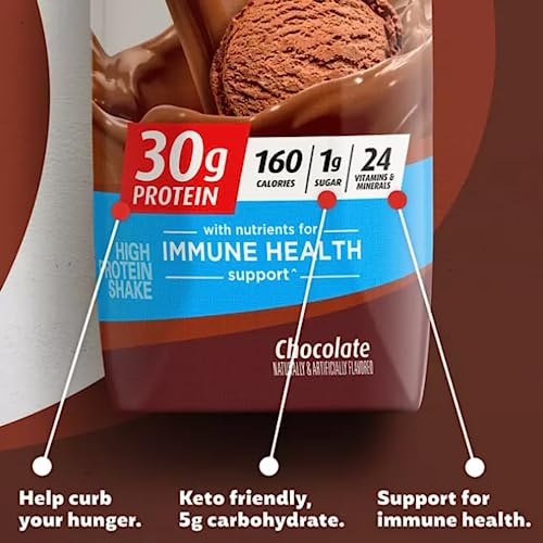 Protein Shake| Variety Pack of Protein Shake, Chocolate, Cafe Latte, |30g Protein, 1g Sugar, 24 Vitamins & Minerals, Nutrients to Support Immune Health| 11 Fl Oz (BETRULIGHT Premier Value Case of 18) (Chocolate)