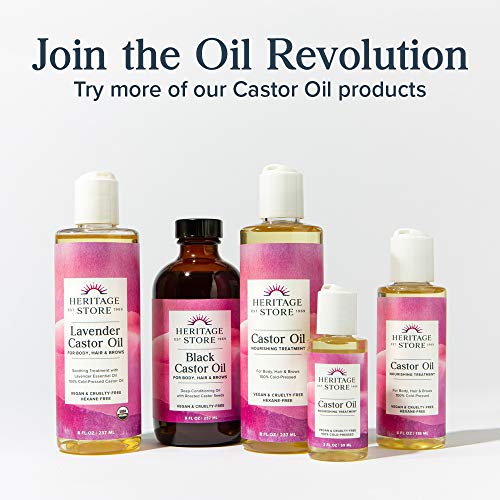 Heritage Store Castor Serum Volumizing Treatment for Fuller, Longer Looking Lashes & Bold Brows, With Organic Castor Oil, Black Castor Oil, Biotin & Our Keratin Supporting Hair Complex, Vegan, 0.42 oz