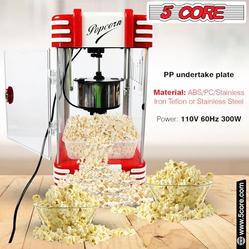 5 Core Popcorn Machine Popcorn Maker Machine used in Home Movie Theater Style Popcorn Popper 4 Oz Antique 300 Watts Big Grande Size POP 850