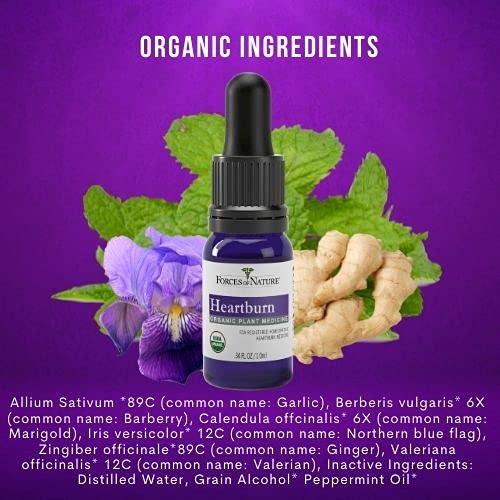 Forces of Nature – Natural, Heartburn & Acid Indigestion Relief (10ml) Non GMO, Safe Relief for Symptoms of GERD, Sour & Upset Stomach, Pressure and Bloating, Gas, Burning and Sour Acid burps