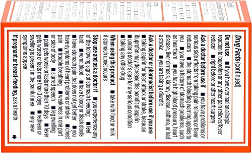 Motrin IB, Ibuprofen 200mg Tablets for Fever, Muscle Aches, Headache & Backache, 50 ct - Pack of 2