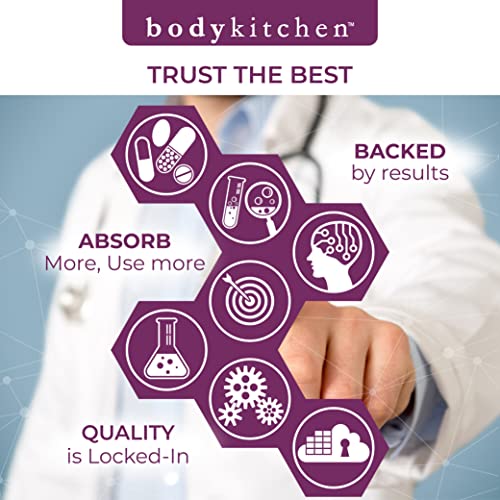 Body Kitchen Pro-Elastin, 1000 mg Elastin Supplement, Help Reduce Signs of Aging, Improved Skin Health, Firmness & Elasticity, Fewer Wrinkles, Veggie Caps, (Pack of 1)