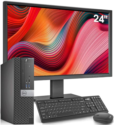 Dell OptiPlex Desktop Computer with 24 inch Monitor PC and Monitor Bundle, i7-6700 3.4GHz,16GB Ram New 512GB SSD,Intel AC7260 Built-in WiFi Bluetooth,HDMI,Refurbished Desktop,Windows 10 Pro (Refurbished)