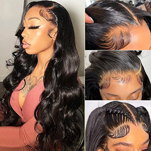 Body Wave Lace Front Wigs Human Hair Pre Plucked online 13x4 HD Transparent 24 inches