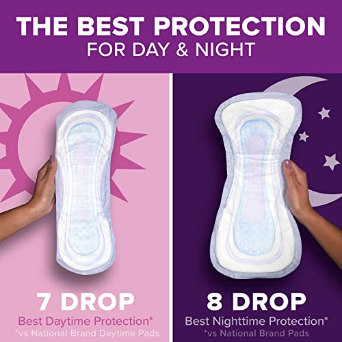 Poise Incontinence Pads & Postpartum Incontinence Pads, 7 Drop Ultra Absorbency, Long Length, 39 Count, Packaging May Vary