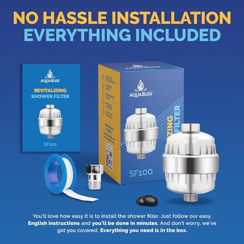 AquaBliss High Output Revitalizing Shower Filter - Reduces Dry Itchy Skin, Dandruff, Eczema, and Dramatically Improves The Condition of Your Skin, Hair and Nails - Chrome (SF100)