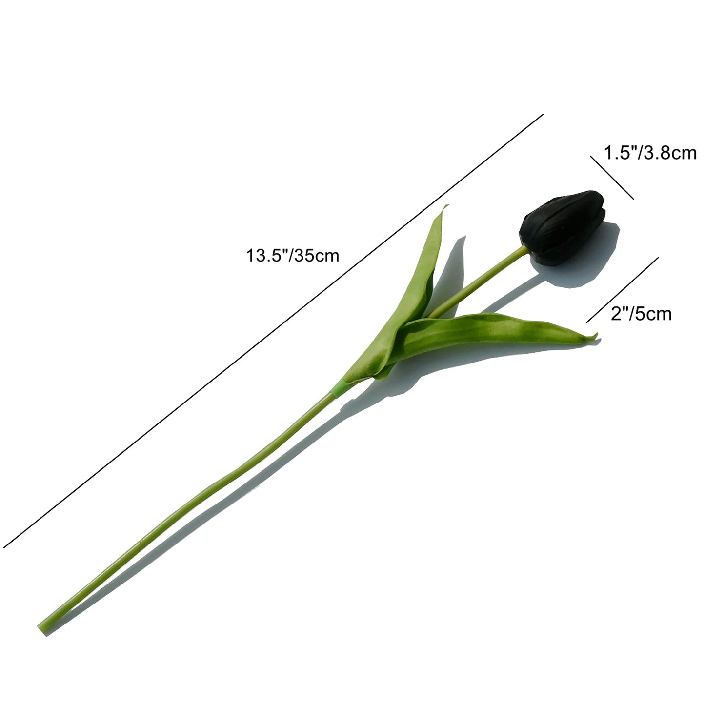 Mandy's 28pcs Black Artificial Tulip Silk Flowers 13.5" for Halloween in Bulk Home Kitchen Wedding Decorations