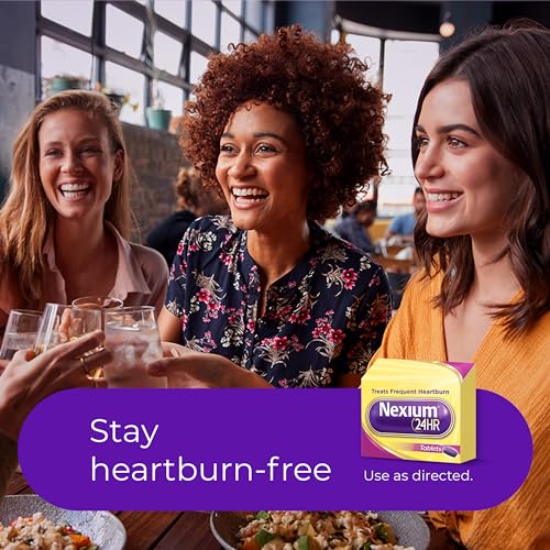Nexium 24HR Acid Reducer Heartburn Relief Tablets for All-Day and All-Night Protection from Frequent Heartburn, Heartburn Medicine with Esomeprazole Magnesium - 42 Count