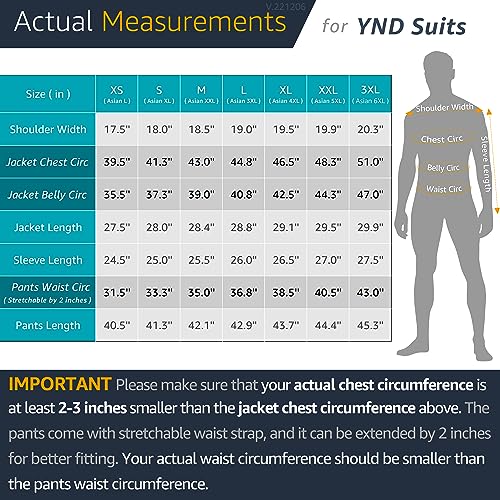 YND Men's Slim Fit 3 Piece Suit Set with Stretch Fabric, One Button Blazer Vest Pants, Solid Party Wedding Dress, Jacket Waistcoat and Trousers with Tie Sky