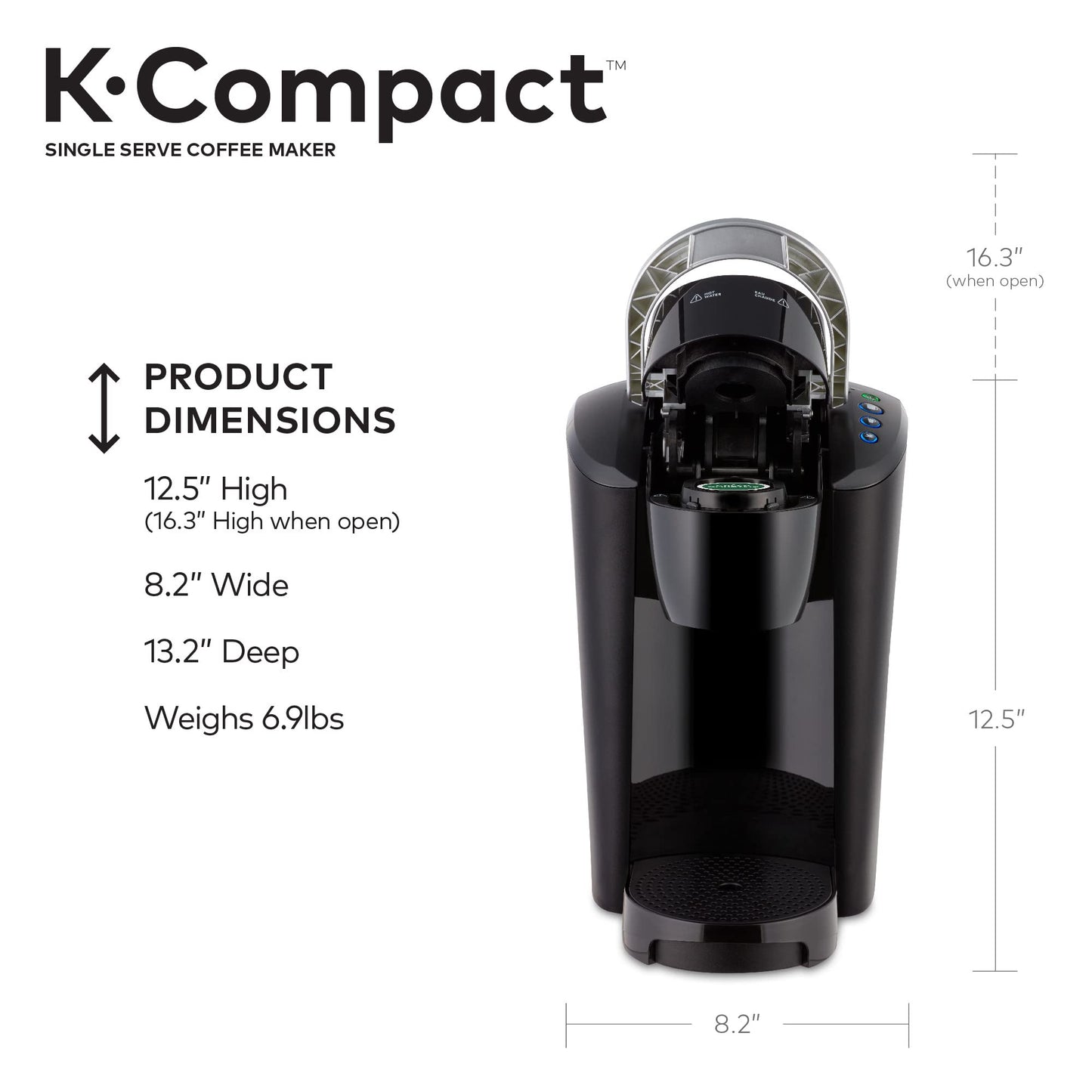 Keurig K-Compact Single-Serve K-Cup Pod Coffee Maker, Black (Packaging May Vary)