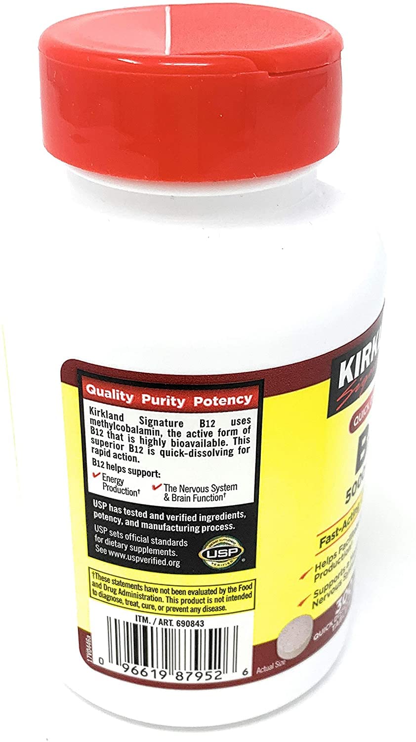 Kirkland Signature – Super B-Complex with Electrolytes 500 Tablets + Vitamin D3 2000IU, 600 Softgels + Vitamin B12 5000mcg, Cherry Flavor, 300 Tablets (Bundle of 3 Units Total)