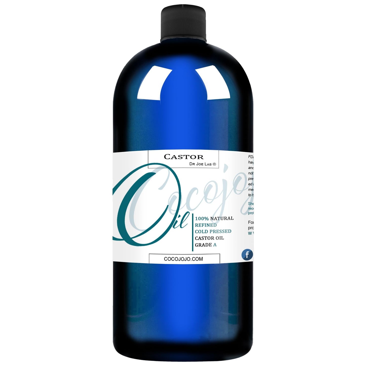 Castor Oil - 100% Pure, Refined, Non-GMO Cold Pressed Bulk Carrier Oil - 32 oz - for Hair Skin Nails Body Cuticles Skin Eyelashes Brows Beard Mustache Salon Quality Premium Grade - Packaging May Vary