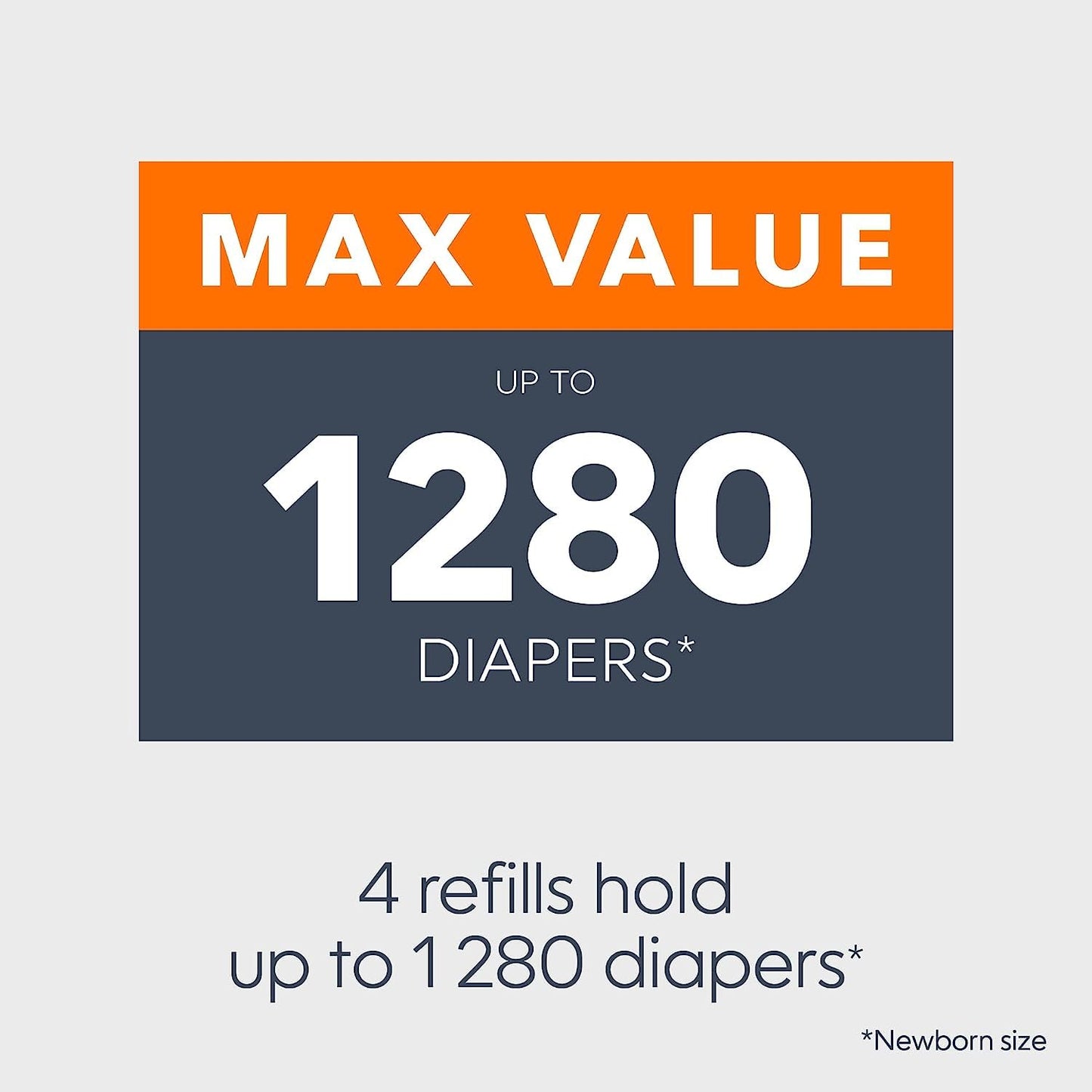 Diaper Genie Essentials Round Refill 4-Pack | Holds Up to 1280 Newborn Diapers | Features Unscented Continuous Film | Compatible with Diaper Genie Complete and Expressions Pails