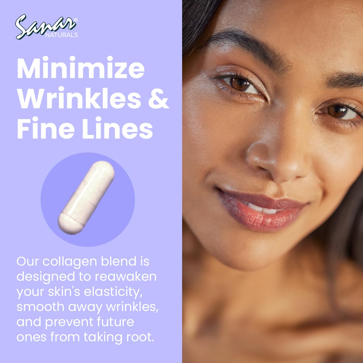 Sanar Naturals Collagen Pills with Vitamin C, Vitamin E - Reduce Wrinkles, Support Hair, Skin, Nails, Joints - Hydrolyzed Collagen for Women and Men, Collagen Peptides Supplement, 150 Capsules