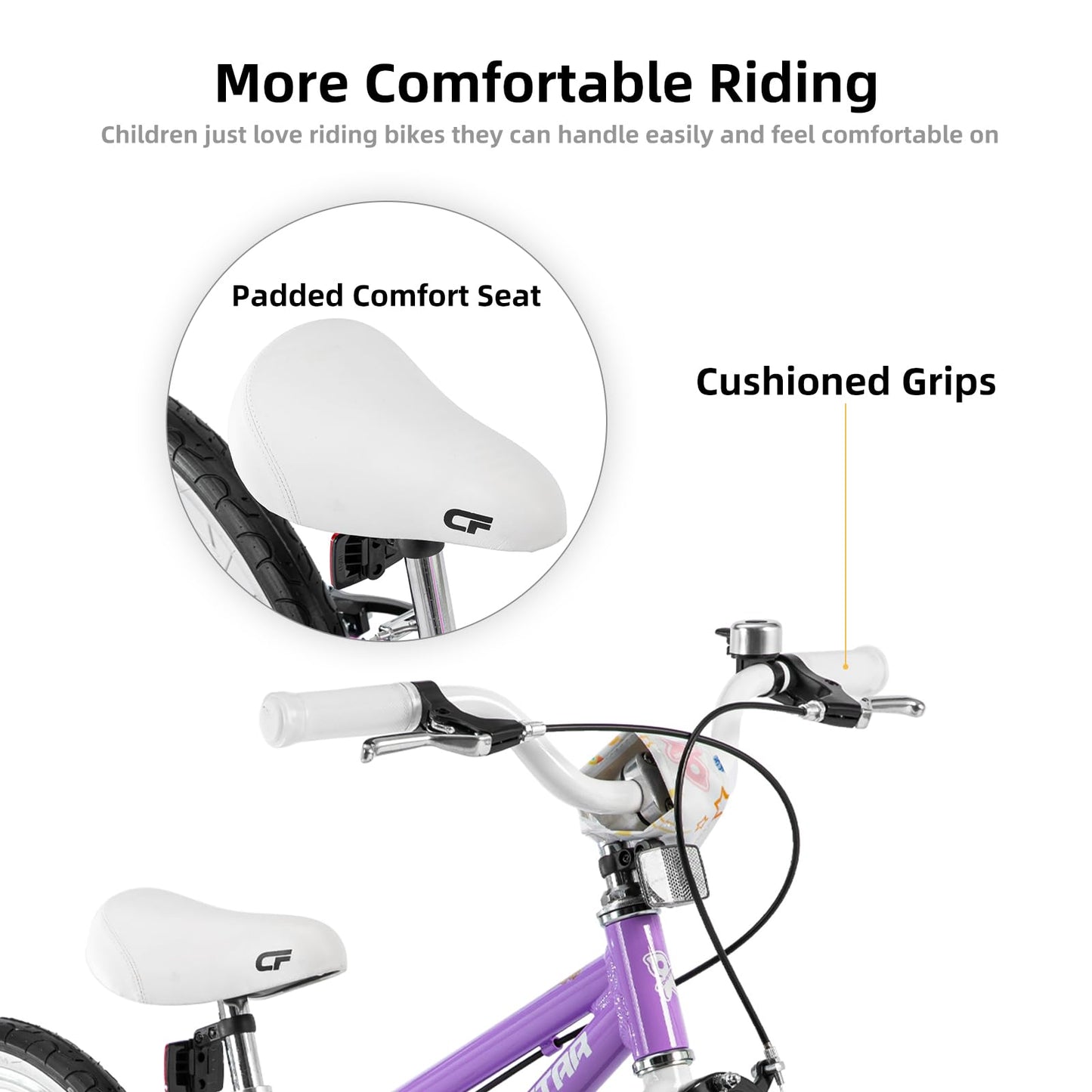 JOYSTAR Voyager 18 Inch Girls Bike with Training Wheels Lightweight Aluminum Frame Girls Bikes Ages 5-8 Years Kids' Bicycle Purple