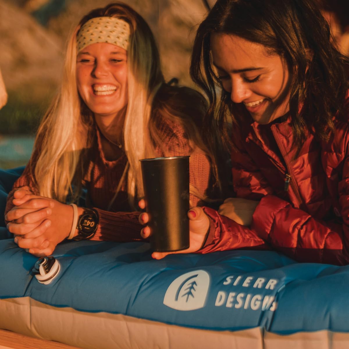 Sierra Designs Queen Campaign Air Mattress | Air Bed for Car Camping and Travel | Full TPU Construction Means no Harmful or Toxic Materials | Includes Battery Operated Pump of Easy Fast Inflation |[NONE RETURNABLE ITEM